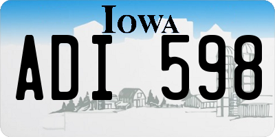 IA license plate ADI598