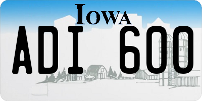 IA license plate ADI600