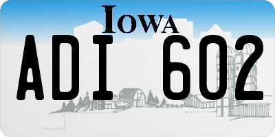 IA license plate ADI602