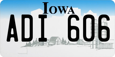 IA license plate ADI606