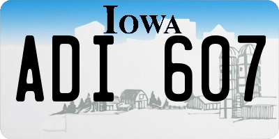 IA license plate ADI607