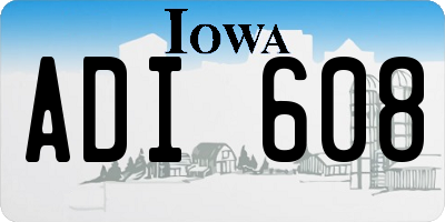 IA license plate ADI608