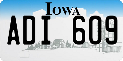 IA license plate ADI609
