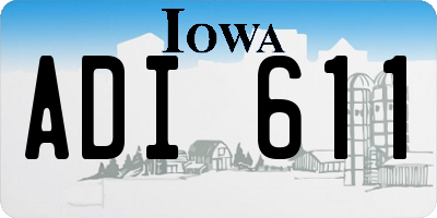 IA license plate ADI611
