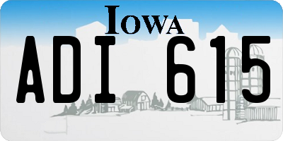 IA license plate ADI615