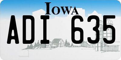 IA license plate ADI635