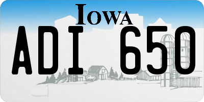 IA license plate ADI650