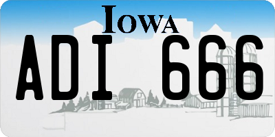 IA license plate ADI666