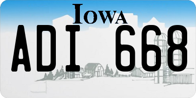 IA license plate ADI668