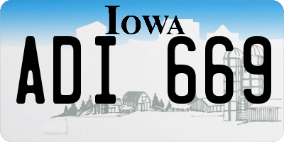 IA license plate ADI669
