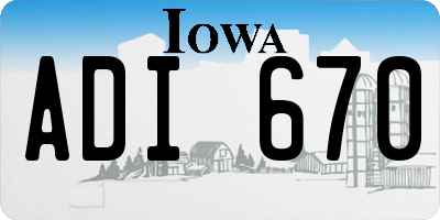 IA license plate ADI670