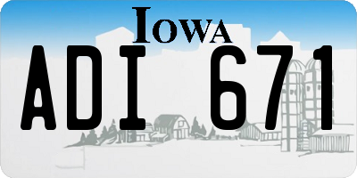 IA license plate ADI671