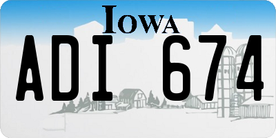 IA license plate ADI674