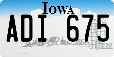 IA license plate ADI675