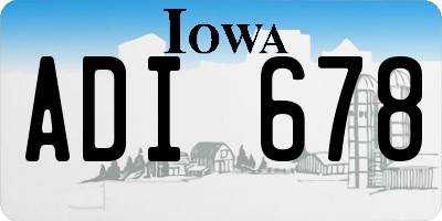 IA license plate ADI678