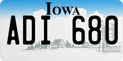 IA license plate ADI680