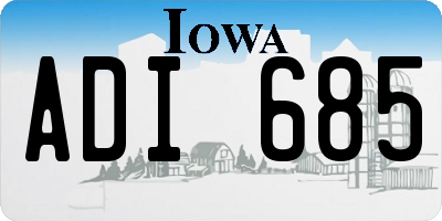 IA license plate ADI685