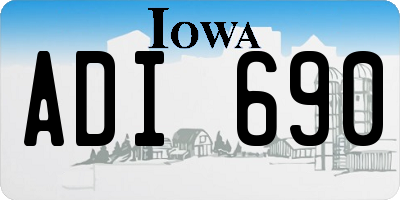 IA license plate ADI690