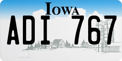 IA license plate ADI767
