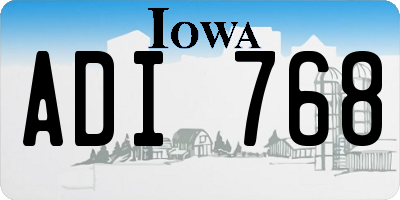 IA license plate ADI768