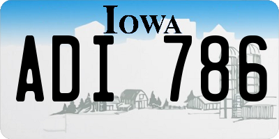 IA license plate ADI786