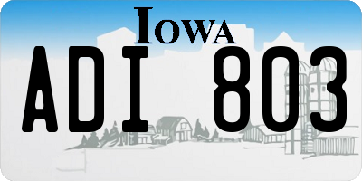 IA license plate ADI803
