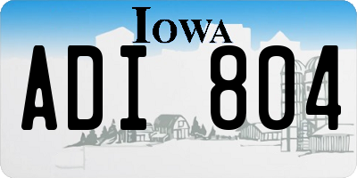 IA license plate ADI804
