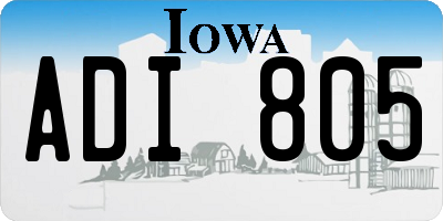 IA license plate ADI805