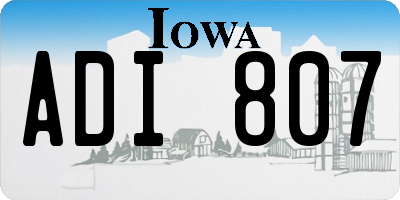 IA license plate ADI807