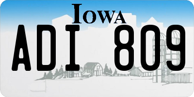 IA license plate ADI809