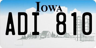 IA license plate ADI810