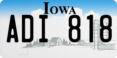 IA license plate ADI818