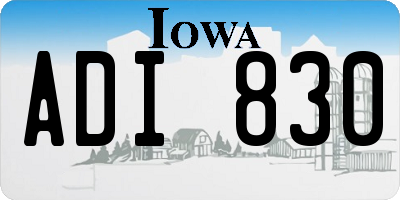 IA license plate ADI830