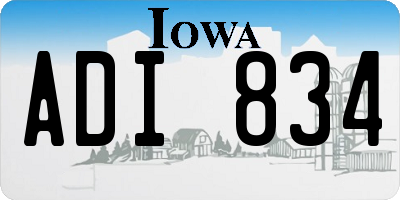 IA license plate ADI834