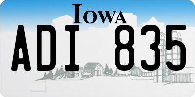 IA license plate ADI835