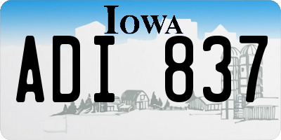 IA license plate ADI837
