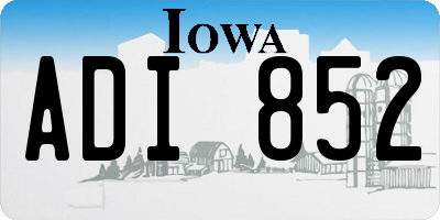 IA license plate ADI852