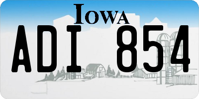 IA license plate ADI854