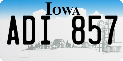 IA license plate ADI857