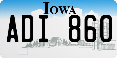 IA license plate ADI860