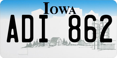 IA license plate ADI862