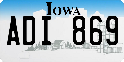 IA license plate ADI869