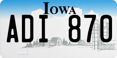 IA license plate ADI870