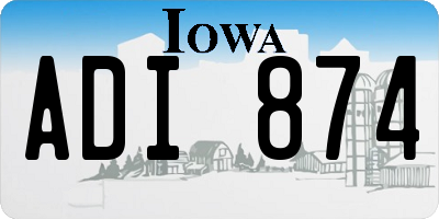 IA license plate ADI874