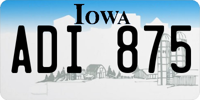 IA license plate ADI875
