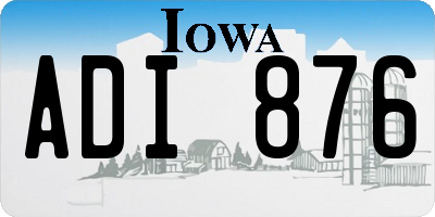 IA license plate ADI876