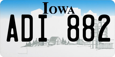 IA license plate ADI882