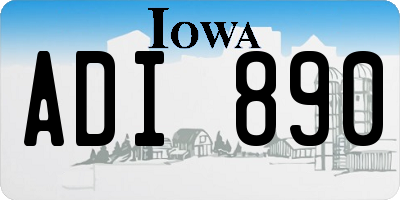 IA license plate ADI890