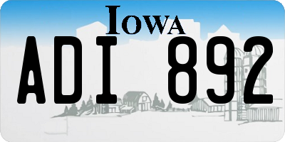 IA license plate ADI892