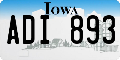 IA license plate ADI893